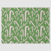 Urlaubssaison Künstlerische Candy Cane Green Seidenpapier (Vorderseite)