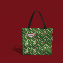 Urlaubssaison Künstlerische Candy Cane Green Tasche