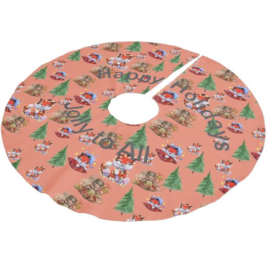 Urlaubssaison Polyester Weihnachtsbaumdecke (Schrägansicht)