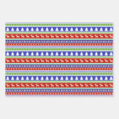 Urlaubsschneemänner, Nordic Stripe und Candy Cane Geschenkpapier Set (Vorderseite 2)