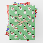 Urlaubsschneemänner, Nordic Stripe und Candy Cane Geschenkpapier Set (Beispiel)