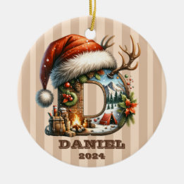 Urlaubsskript D Weihnachtsmannmütze Winter Camping Keramik Ornament