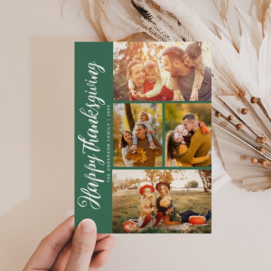 Urlaubsskripte glücklich dank Fotokarte Feiertagskarte