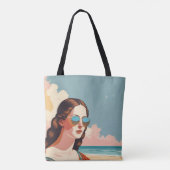 Urlaubsstimmung Mona Lisa-Tragetasche Tasche (Rückseite)