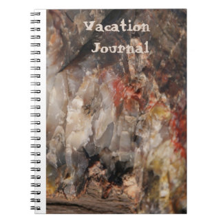 Urlaubstagebuch versteinertes Holz mit Quarz Notizblock