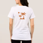 Urlaubsteam Strand Palmen & Regenbogen Tri-Blend Shirt (Rückseite)