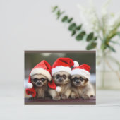 Urlaubstiere Feiertagspostkarte (Stehend Vorderseite)