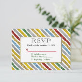 Urlaubstripes UAWG Wedding Response RSVP Karte (Stehend Vorderseite)