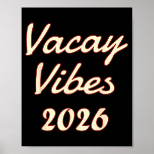 Urlaubsvibes 2026 Strand Sommer Illustration Poster
