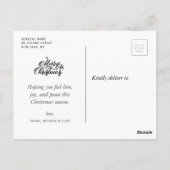 Urlaubswünsche Foto frohe Weihnachten Postkarte (Rückseite)