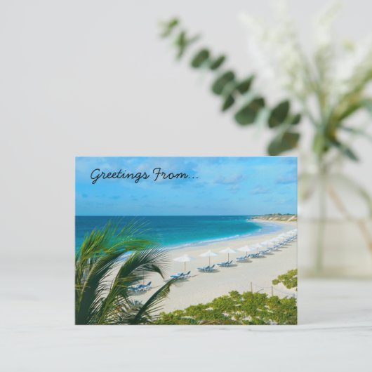 Urlaubszeit Postkarte (Stehend Vorderseite)