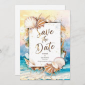 Urlaubsziel Beach Hochzeit Save The Date (Vorne/Hinten)