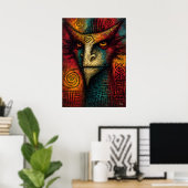 Urmasken-Abstrakt – Expressionistischer Stammestyp Poster (Heimbüro)