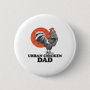 Urn Huhn Vater Krähender Hahn Und Sonne Vintage Gr Button