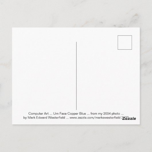 Urne Face Copper Blue Computer Art Postkarte (Rückseite)