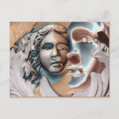 Urne Face Copper Blue Computer Art Postkarte (Vorderseite)