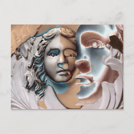 Urne Face Copper Blue Computer Art Postkarte (Vorderseite)