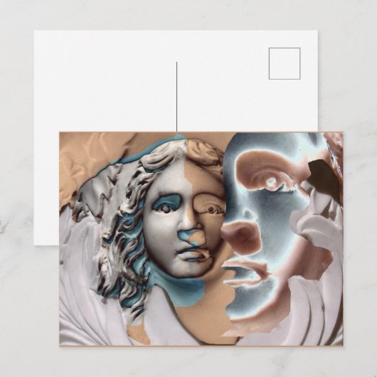 Urne Face Copper Blue Computer Art Postkarte (Vorne/Hinten)