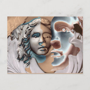 Urne Face Copper Blue Computer Art Postkarte