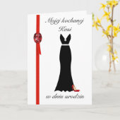 Urodziny - Personalisierte polnische Geburtstagska Karte (Gelbe Blume)