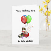 Urodziny - Personalisierte polnische Geburtstagska Karte (Gelbe Blume)