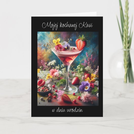 Urodziny - Personalisierte polnische Geburtstagska Karte (Vorderseite)