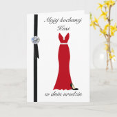 Urodziny - Personalisierte polnische Geburtstagska Karte (Gelbe Blume)