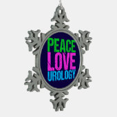 Urologe-FriedensLiebe-Urologie Schneeflocken Zinn-Ornament (Links)