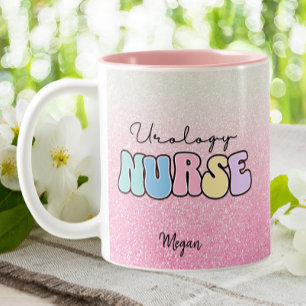 Urologie Dialyse Niere Groovy Pink Glitzer Zweifarbige Tasse