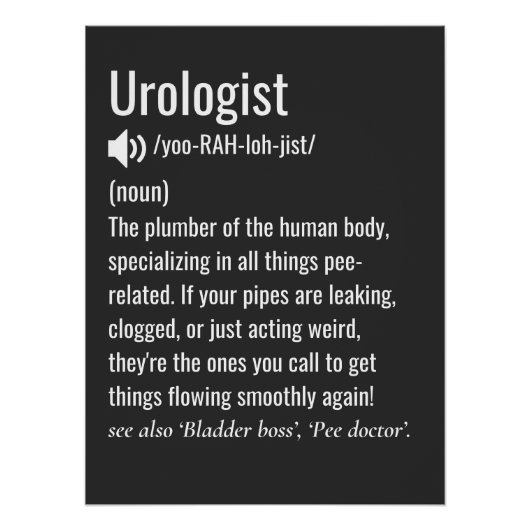 urologistische Definition lustige Urologie Poster (Vorderseite)