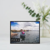 Uros am Titicacasee, Peru, schwarzer Rahmen, Postk Postkarte (Stehend Vorderseite)