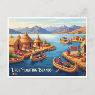 Uros-Schwimmende Inseln Puno Peru Postkarte