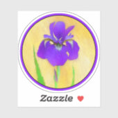 urple Bearded Iris Painting - Original Blume Art Aufkleber (Blatt)