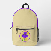 urple Bearded Iris Painting - Original Blume Art Bedruckter Rucksack (Vorderseite)