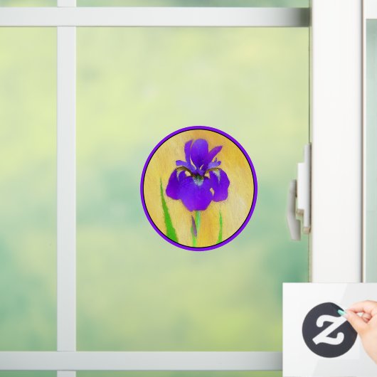 urple Bearded Iris Painting - Original Blume Art Fensteraufkleber (Zuhause)