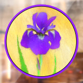 urple Bearded Iris Painting - Original Blume Art Fensteraufkleber (Blatt 2)