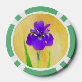 urple Bearded Iris Painting - Original Blume Art Pokerchips (Rückseite)