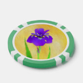 urple Bearded Iris Painting - Original Blume Art Pokerchips (Einzeln)