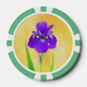 urple Bearded Iris Painting - Original Blume Art Pokerchips (Vorderseite)