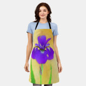 urple Bearded Iris Painting - Original Blume Art Schürze (Getragen)