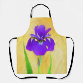 urple Bearded Iris Painting - Original Blume Art Schürze (Vorderseite)