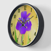 urple Bearded Iris Painting - Original Blume Art Uhr (Winkel)