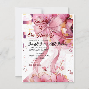 urple Rose 100. Geburtstagsgeschenk Modernes Rosa Postkarte