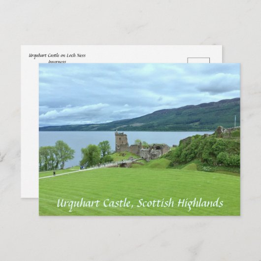 Urquhart Castle mit Blick auf Loch Ness im Hochlan Postkarte (Vorne/Hinten)