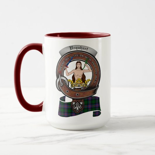 Urquhart Clan Abzeichen Combo 15oz Tasse (Links)