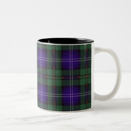 Urquhart Clan karierter schottischer Tartan Zweifarbige Tasse (Rechts)
