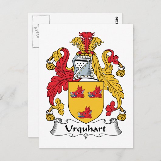Urquhart Familienwappen Postkarte (Vorne/Hinten)