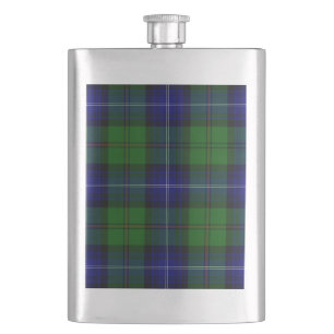 Urquhart-Tartan blau grün Karo Flachmann