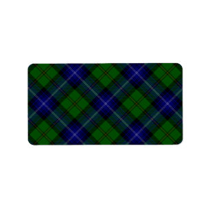 Urquhart tartan blue kariert adressaufkleber