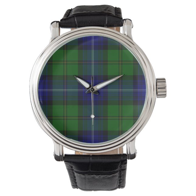 Urquhart tartan blue kariert armbanduhr (Vorderseite)